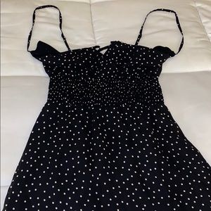 Reformation polka dot black and white short dress!